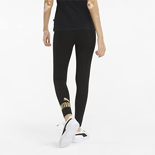 PUMA ESS+ Metallic Leggings mallas mujer con logotipo oro de algodon 5