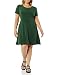 Produktbild Amazon Essentials Damen Gerafftes A-Linien-Kleid mit kurzen Ärmeln und Rundhalsausschnitt (in Übergröße erhältlich), Dunkelgrün, M