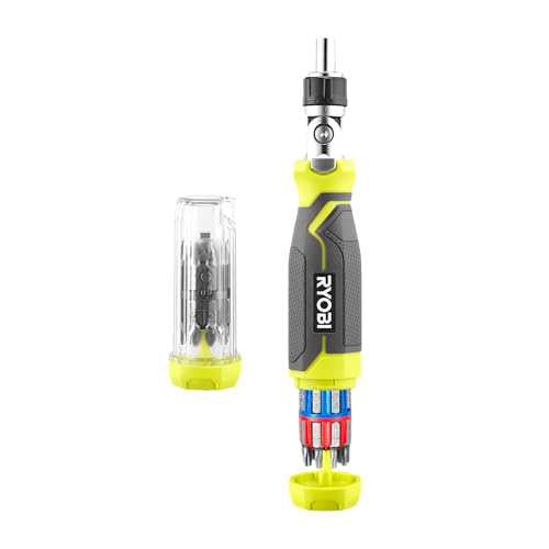 Ryobi - RHSDSMR35 - Tournevis à cliquet pivotant 72 dents – 35 accessoires – Tête réglable...