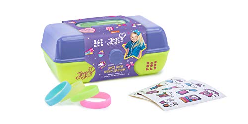 Caboodles Caboodles Jojo Siwa Neon Lights - Pretty In Petite Makeup Organizer, Compact Carrying Cosmetic Case Includes Stickers & Glow In Dark Bracelets, Lavender, 1 count