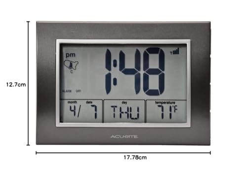 AcuRite 13131 Atomic Alarm Clock with Date, Day of Week and Temperature