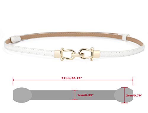 uxcell® Metal Buckle Adjustable Thin High Waist Belt for Women3
