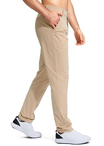 Image of Pudolla Men's Golf Pants Stretch Work Dress Comfy Pants 30 inch /32 inch /34 inch Lightweight Quick Dry Casual Slacks Trousers with Pockets