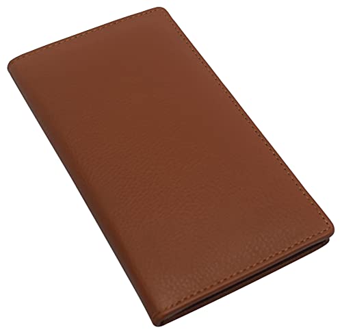 RFID Blocking Bifold Genuine Leather Credit Card ID Holder Long Wallet (CN Tan)3