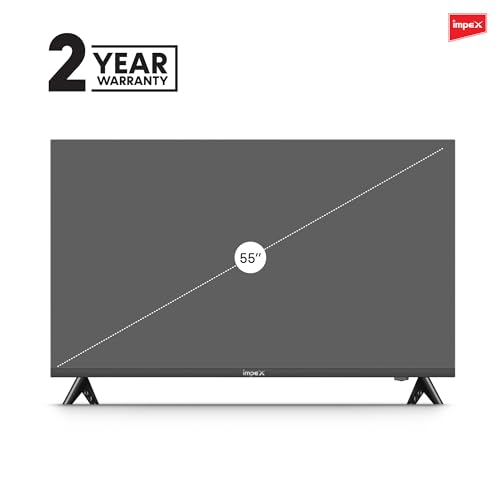تلفزيون LED ذكي اندرويد 55 انش 4K UHD من امبيكس، تصميم اقل اطار مراة ومشاركة الكترونية، مدخل HDMIUSBواي فاي، نتفليكس، يوتيوب، ديزني+، ابل تي في+، ستارز بلاي ارابيا، ضمان لمدة عامين، جلوريا 55 سمارت