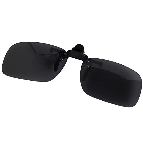 Bumjazz Sonnenbrille polarisierter Clip auf Flip-Up-Metallclip randlose Sonnenbrille Sonnenbrille JP01(Schwarz) Cover