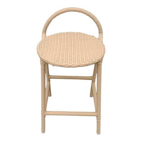 Image of PRATHAM India Patio Outdoor Bar Stool for Kitchen, Home Bar Wicker Bar Stools Set, Outdoor Bar Patio High Rise Chairs Weather Resistant Home Bar Furniture (Set of 2)