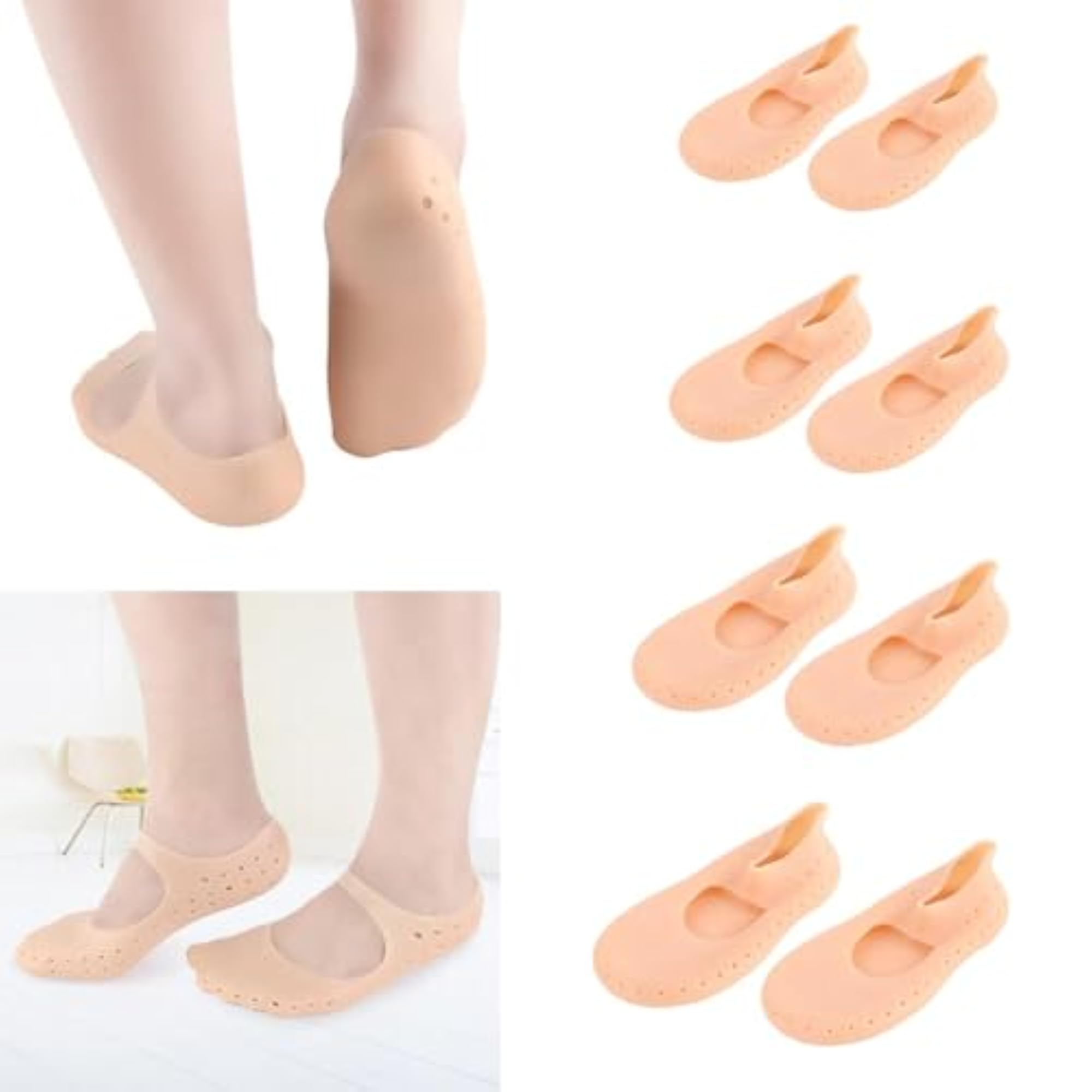 2x1 Pair Gel Moisturizing Heel Socks for Foot Care