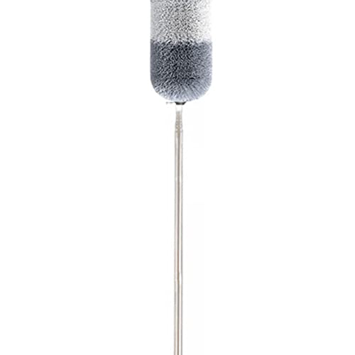 Image of Barebeauty Microfiber Feather Duster with Extendable Pole, 100 inch Telescoping Cobweb for Cleaning, Bendable Head, Washable Duster for Ceiling, Fan, Furniture (Grey White)