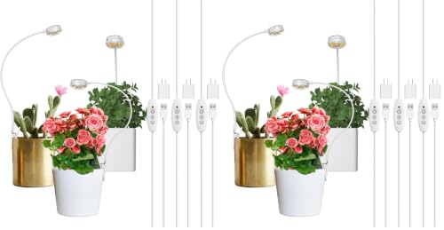Image of SANSI 6-Pack Pot Clip Grow Lights for Indoor Plants, Full Spectrum Dimmable Plant Light with Timer, ETL Listed