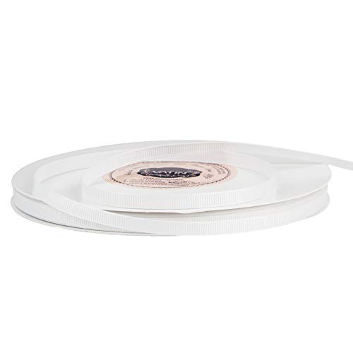 Vatin Solid 1/4" X 50 Yards White Grosgrain Ribbon Perfect For Crafts, Wedding Decor, Diy Hair Accessories, Sewing, Gift Package Wrapping And More #TOP2