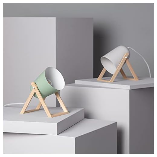 LEDKIA LIGHTING Lámpara de Mesa de Metal Kiume 200x125x230 mm Verde Celadón E27 Casquillo Gordo Metal,Madera Decoración Salón, Habitación, Dormitorio