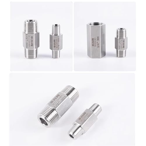 Válvula de retención de acero inoxidable 304 con rosca hexagonal hembra a macho de 1/8" 8