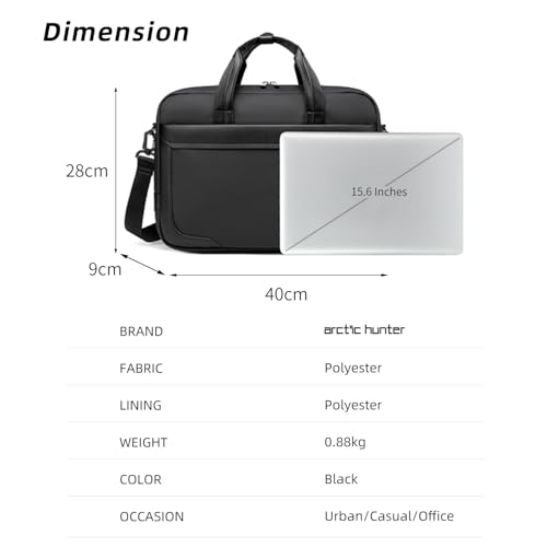 Image of Arcitc Hunter Laptop Sling Bag for Men Office Laptop Side Bag for Upto 15.6 inch Laptop Pcoket Premium Water-resistant Padded Shockproof Multi-pocket Laptop Briefcase Bag for Travel Work Business