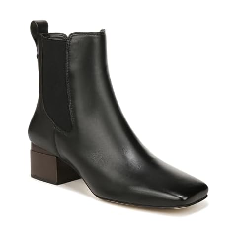 Franco Sarto Womens Waxton Square Toe Ankle Bootie Black Leather 8.5 M Cover