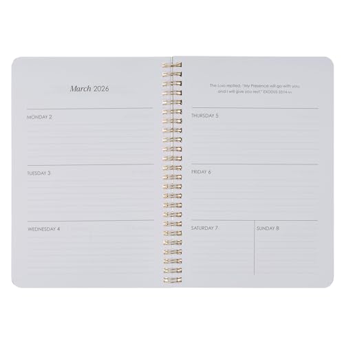 Christian Art Gifts 2026 Compact Spiral-bound 12 Month Planner for Women: I Know the Plans Encouraging Scripture, Daily Planning, Appointments, Holidays, Reminders, Dark Green & Pink Multicolor Floral