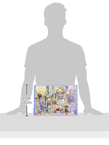 Cobble Hill Blue Jigsaw Puzzle - 1000 Piece Random Cut Puzzle With Linen Finish