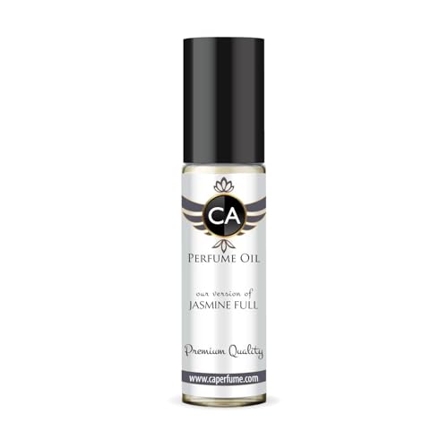 CA Perfume Impression of Jasmine Full Unisex Fragrance Oil Floral Scent Long Lasting Perfumes for Women &amp; Men Travel Size TSA Ready Mini Parfum Body Oil Roll-on 0.33 Fl Oz 10ml