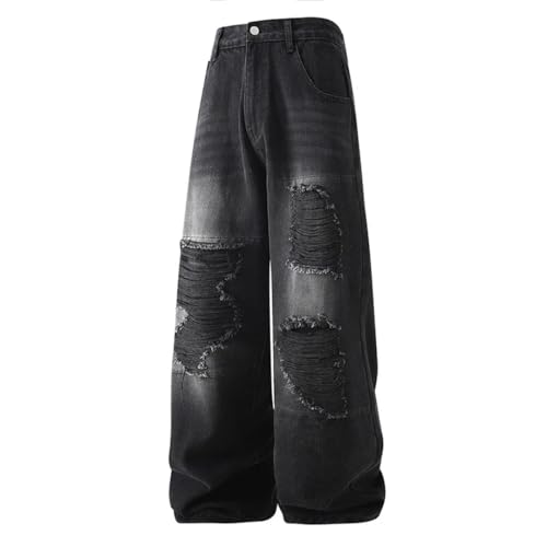 Men Ripped Jeans Straight Leg Jeans Wide Leg Pants Hip Hop Clothing4