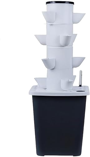 Ziuuihu 水耕タワーガーデン水耕栽培システム、垂直ガーデンプランター水耕タワー、水和ポンプ、アダプター、ネットポット、タイマー付き、ハーブ、果物、野菜用、ガーデニング愛好家向け (20holes)