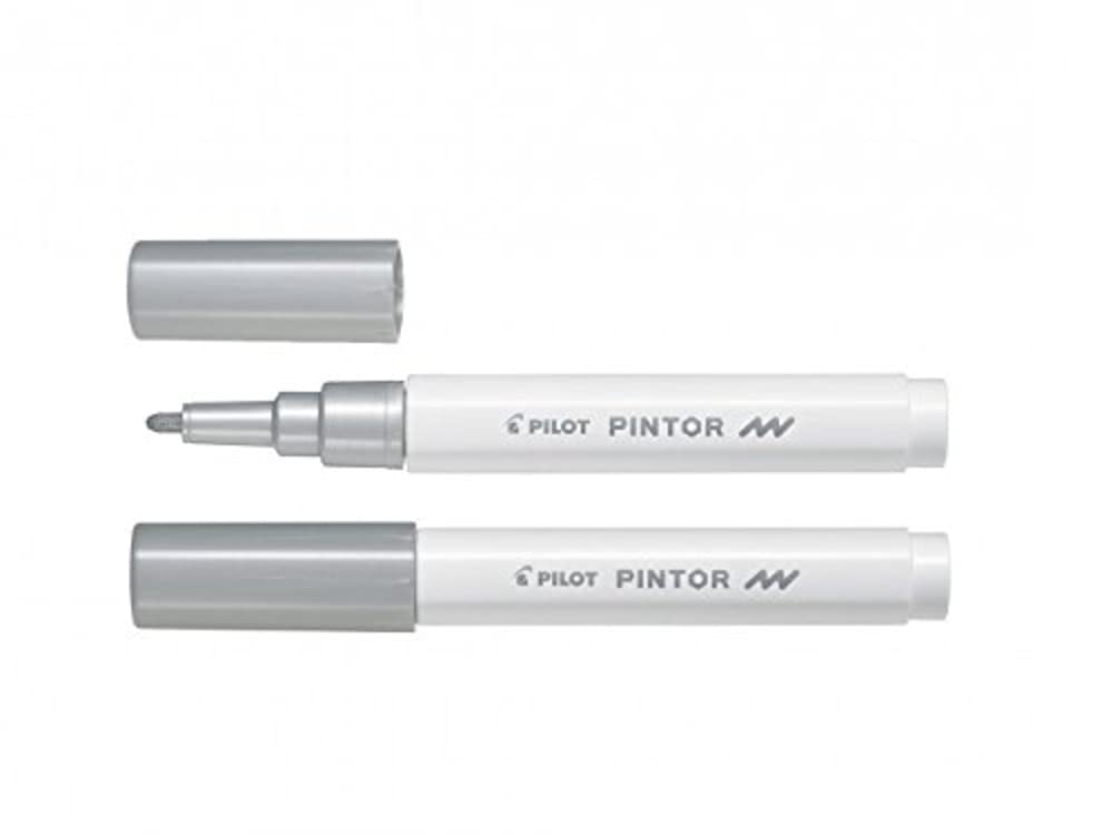 Pilot Pintor Fine Line Bullet Paint Marker 2.9mm Tip- Silver (Pack of 6) — image 1