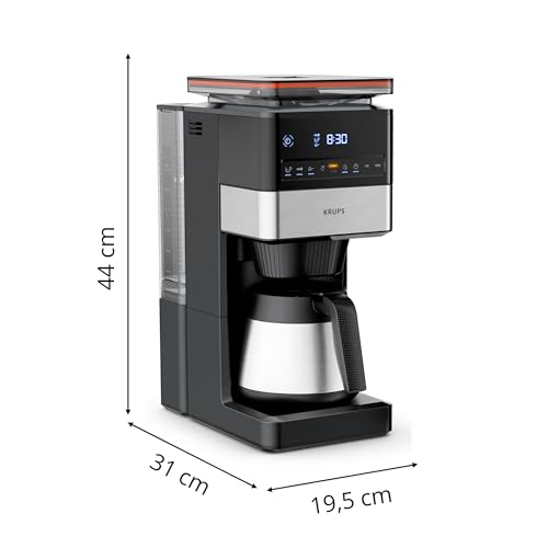 KRUPS Grind Aroma XL Filterkaffeemaschine, abnehmbares Kegelmahlwerk, digitales Bedienfeld, XL-Fassungsvermögen (1,25 L)… – Ansicht 8