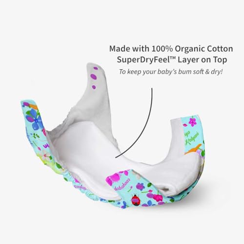 Image of SuperBottoms Cloth Diapers for babies - Cloth Diaper Combo Pack of 4 Freesize UNO- New Version| Reusable Cloth Diapers for babies 3M to 3Y | With 4 organic cotton inserts /pads