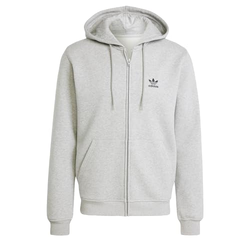 adidas Trefoil Essentials Sweat à capuche zippé en coton Gris