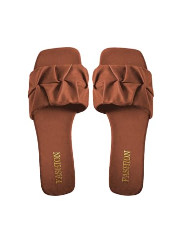 Image of GORGLITTER Women's Summer Cute Flat Sandals Dress Slide Sandals Square Toe Wedding Shoes Vacation Trendy Sandals 2026