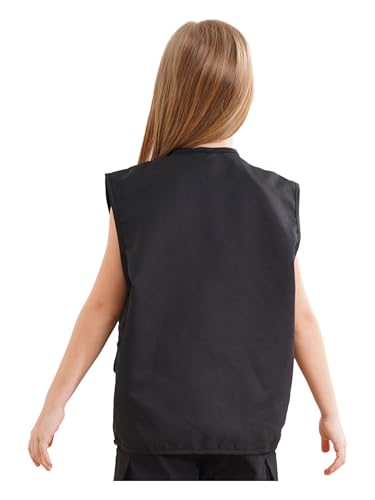 Kids Volunteer Activity Vest Boys Girls Sleeveless Tank Tops Zipper Front Waistcoat Security Work Uniform2