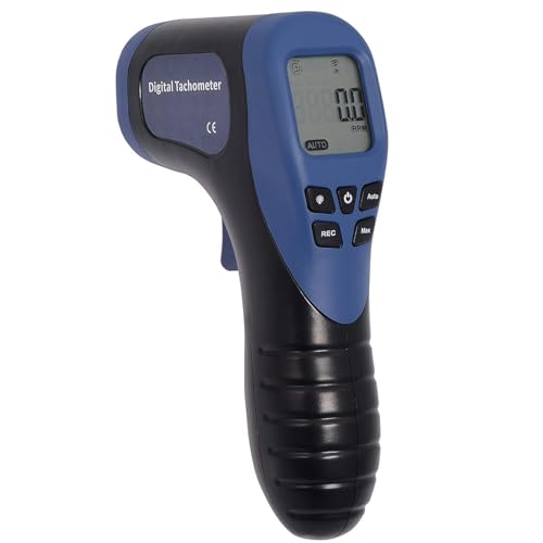 Professioneller digitaler Tachometer Drehzahlmesser, Handheld LCD Digital Laser Umdrehungsmesser Tachometer, Berührungsloser Drehzahlmesser, Drehzahlmesser, Reflektierendem Klebeband-Blau
