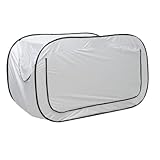 Sailozaiは全閉双開扉紗網、日除け布防水、二重蚊帳、高付属品は取り付け免除、折りたたみやすく、収納しやすい、室内屋外ポップアップベッドルーフ、光を減らし、耐震屏風テント、プライバシーフレームカーテン、子供大人の花粉よけ網防災用品 (ホワイト)