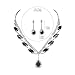 EARENT Black Crystal Jewelry Sets Diamond Masquerade Rhinestone Necklace Set for Bride and Women