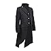 COSSKY Boys Gothic Tailcoat Jacket Steampunk Long Coat Halloween Costume (Black, 12)