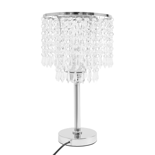 Wulimasun Lampada da Comodino in Cristallo,Lampada da tavolo a Led in cristallo 220 V E27 con interruttore a pulsante, per soggiorno, camera da letto, sala da pranzo