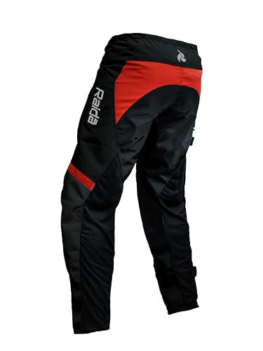 Image of Raida Trailcraft Off-Road Pants | MX & Trail Ride | Lightweight | Abrasion-resitant Fabric | Heat Sheild Panel | (M, Black /Red)