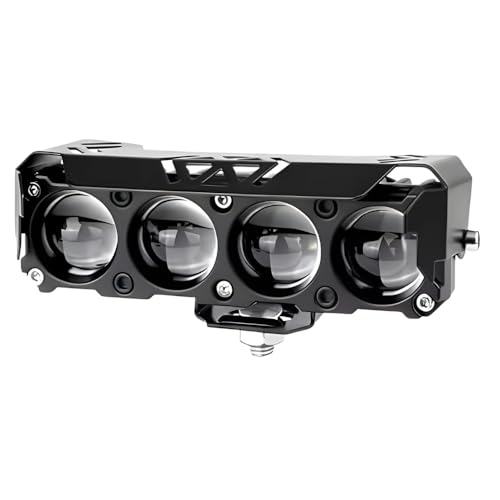 Image of 4 Lens LED Fog Light Mini Driving DRL Spotlight Premium Metal Body for Universal Bikes /Cars White, Yellow And Flashing (Pack of 1)