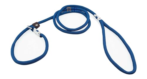 Image of RvPaws Dog Training Leash Slip Leash, Adjustable Length, Strong & Durable Training Show Leash,Soft Nylon Rope I Leather Adjustable, Length 5 Feet X 1 CM - Pack of 1 (Multicolor)