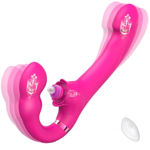 Double-Ended Vibrator Sex Toys for Women and Couples 5 Flapping G Spot P-Spot Vibabrator Dildo 10 Vibration Stimulator Vibrators Toys4women Dual Strapless Strap On Penetration Vibrater Toy