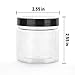 Healthy Packers® Small Plastic Jars with Lids 4 oz, 12-Pack - Clear Plastic Jars with Screw-On Tops for Slime, Crafts, Body Butter, Sugar Scrubs, Cosmetic Storage, Small Containers with Lids (Black)