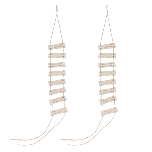 Kisangel 1 Set Miniture Raft Ladder - Miniature Wooden Rope Ladder Decor Landscape Ornament for Fairy Garden DIY Crafts, Thanks Giving, Christmas Home Yard Decoration