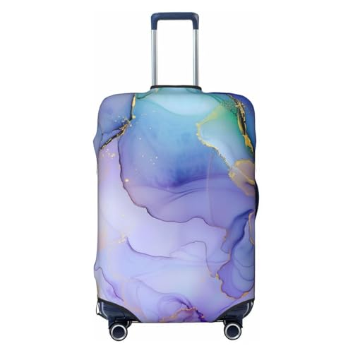 Purple Blue Marble Luggage Cover Washable Elastic Suitcase Cover Anti-Scratch Travel Luggage Protector Covers for Kids Adult M fits 22-24 inch Suitcase