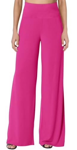 JZC Women's Palazzo Lounge Pants Stretchy Wide Leg Casual Pants Comfy High Waist Flowy Pants S-3XL