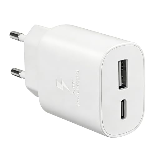 Caricabatteria USB C con adattatore USB [2 in 1], adattatore di carica per Samsung Galaxy S25, S24, Tab S11 S10 S9 A11 A9 A8 iPhone 17/16/15 Pro Max Plus, alimentatore, presa multi caricamento,