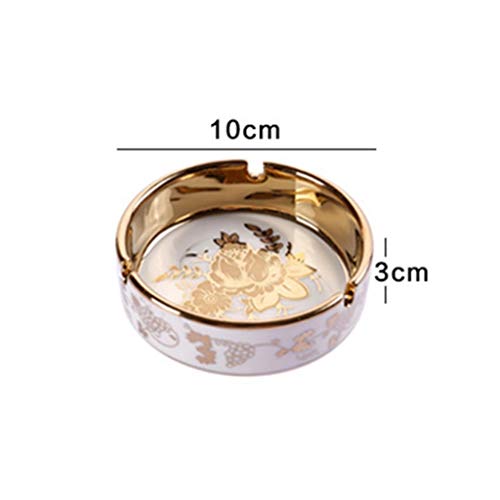 Asbakje Europese luxe Ronde aardewerk asbak Desktop Cigarette Ash Storage Asbakken Office Household Roken Supplies voor… - Image 3
