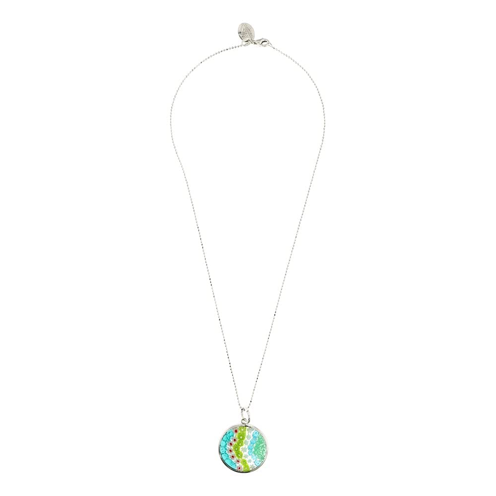 Venetiaurum - Damen-Halskette mit Murrina-Anhänger aus Original-Muranoglas und Silber 925 - Schmuck “Made in Italy” zertifiziert.