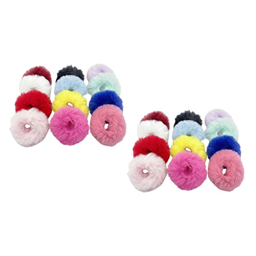 FOYTOKI 30個 ウサギのヘアサークル ヘアシュシュ 弾力性のあるヘアバンド ヘアスタイリング 女の子のヘアアクセサリー 弾性 黒 女性の髪の毛 髪用シュシュ ぬいぐるみ