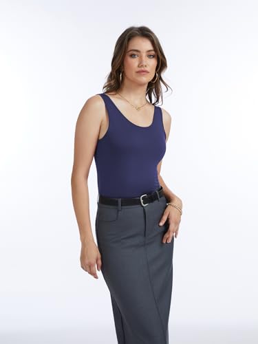 Image of AMVELOP Elastic Tank Tops for Women Undershirts Pack of 4 Slim-Fit