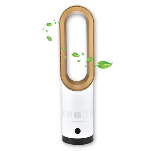 Ventilador Sin Aspas Oscilante De Suelo-pie, Enfriador De Aire con Mando A Distancia, Portátil con Iones Negativos para Hogar/Oficina(C)