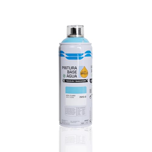 BESCH Pintura en Spray Base Agua 400ml – Ecológica, Sin Olor, para Madera, Plástico, Metal y Cartón – Cobertura Uniforme y Secado Rápido - Azul Claro, 1 unidad